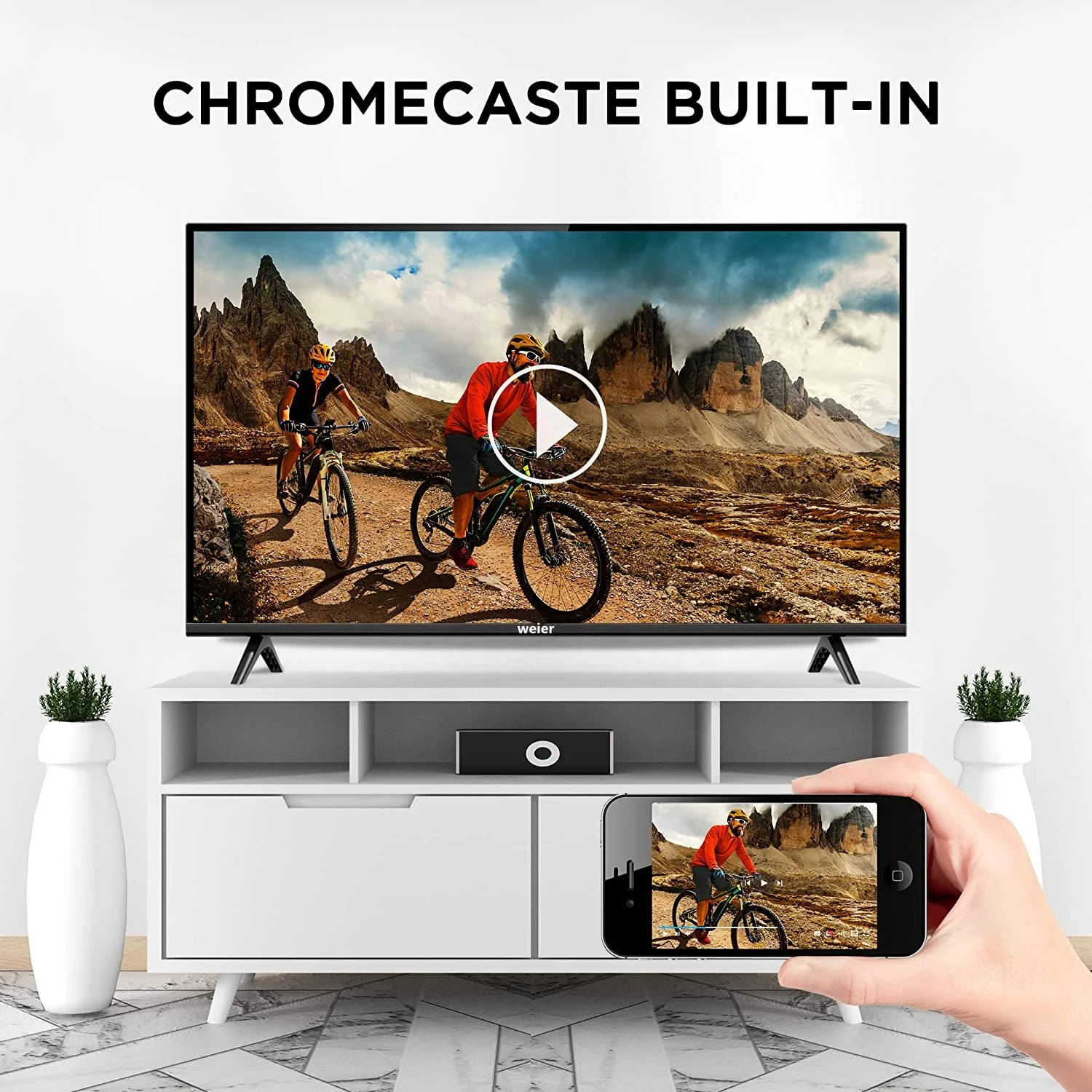 Weier TV 32 43 50 55 65 inch UHD android TV smart 4K televisions OEM factory