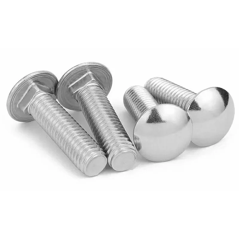 304 stainless steel carriage bolt small head screw GB12 semi-circular square neck rack M6-M