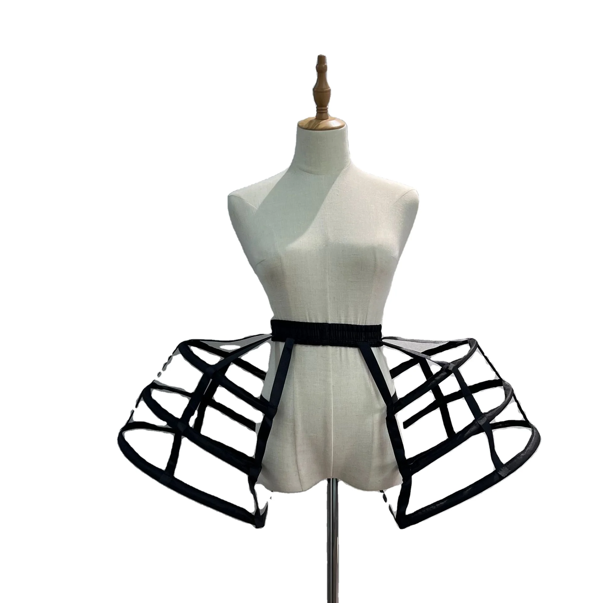Baroque Hollow black white birdcage bustle 3 hoops crinoline Lolita banquet costume ball Gown performance Special petticoat