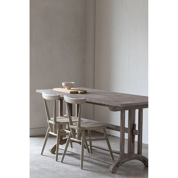 Винтажная мебель для столовой в скандинавском стиле в стиле кантри, античный обеденный стол из переработанной древесины и белой сосны