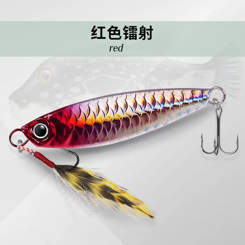 2024 Hot selling 7g 10g 15g 20g 25g 30g Lead Fishing Baits Metal Jig Lure Luminous Fishing Lure Hard Slow Jigbait Lure