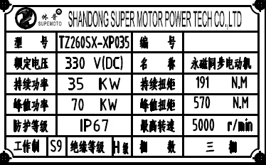 
35kW PMSM Motor for Electric Vehicle 