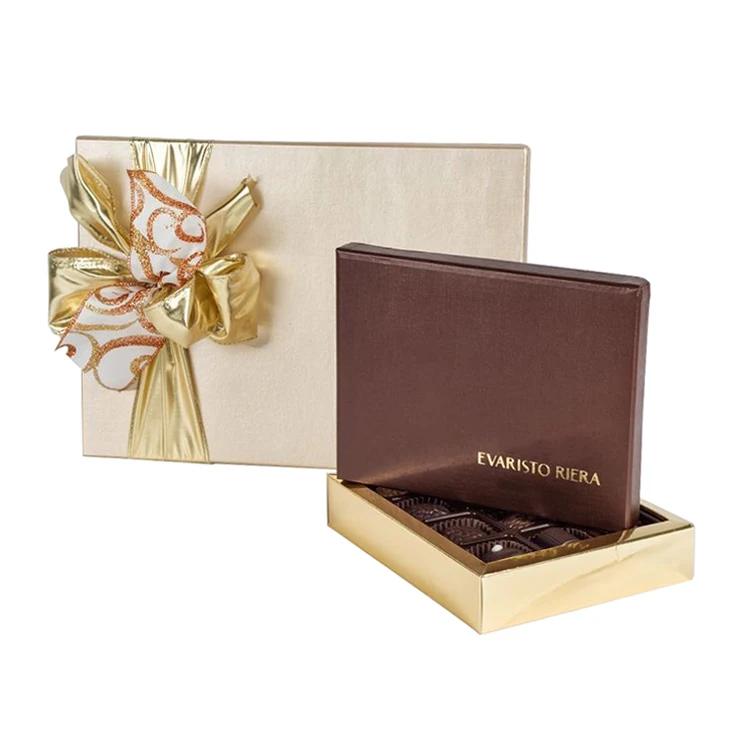 High quality custom gold stamping logo cardboard texture paper truffle chocolate boxes packaging