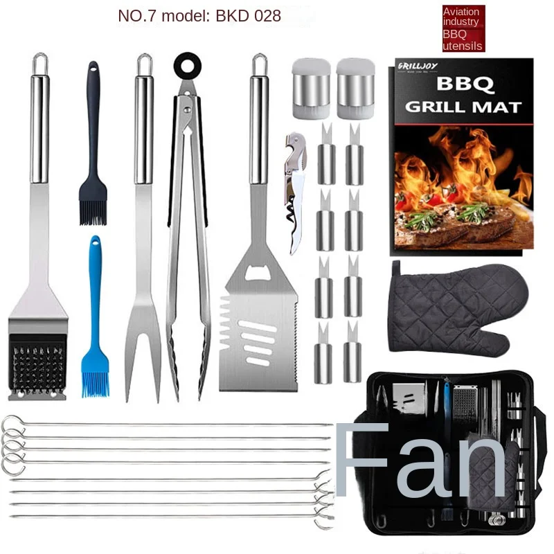 many style Basics 32pcs Bbq Grill Accessories Stainless Steel 420 Barbecue Tools Set For Outdoor Camping and party BBQ tool