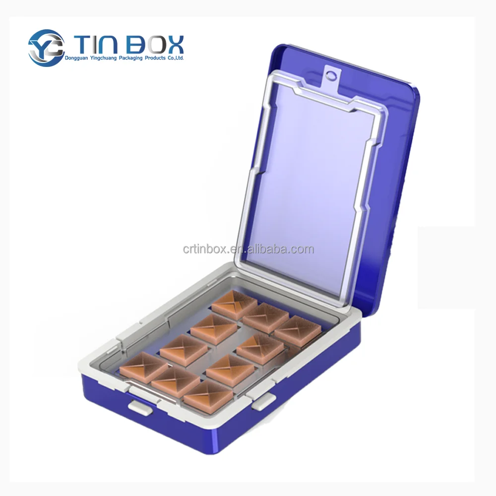 Custom Printed Metal Square Embossed Child Proof Tin Case 5 Pcs Rolls Holder Packages Cigarette Case Tin Box With Pvc Window
