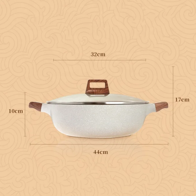Кастрюля Shabu из литого под давлением алюминия для индукционного приготовления антипригарная горячего двухсторонняя кастрюля с