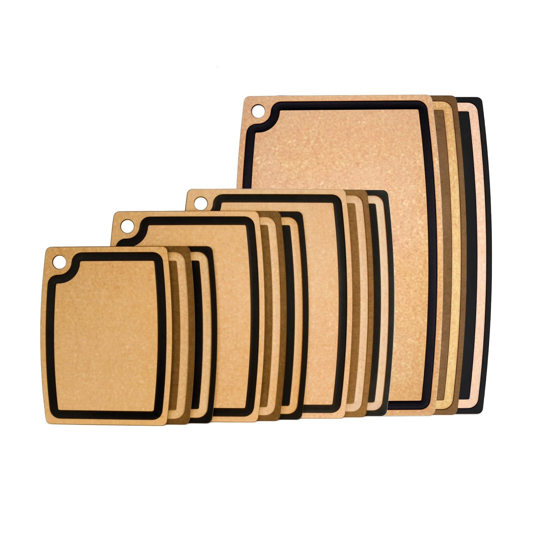 Mildew proof thick wood fiber composite kitchen chef cutting board chopping blocks with juice groove dishwasher safe