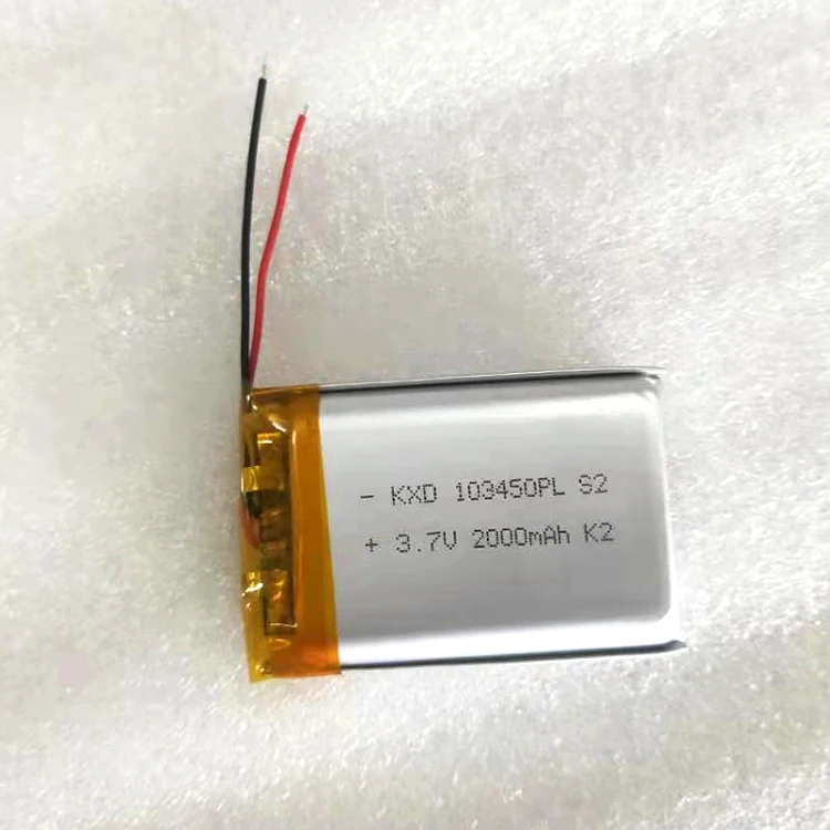 3.7v 2000mAh lithium ion prismatic rechargeable battery 103450