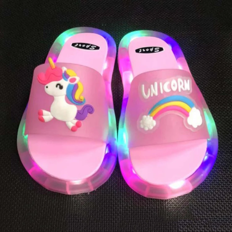 
Girl Slippers Kids Led Baby Bathroom Slippers Sandals Kids Shoes For Girl Boys Light Up Toddler Shoes 