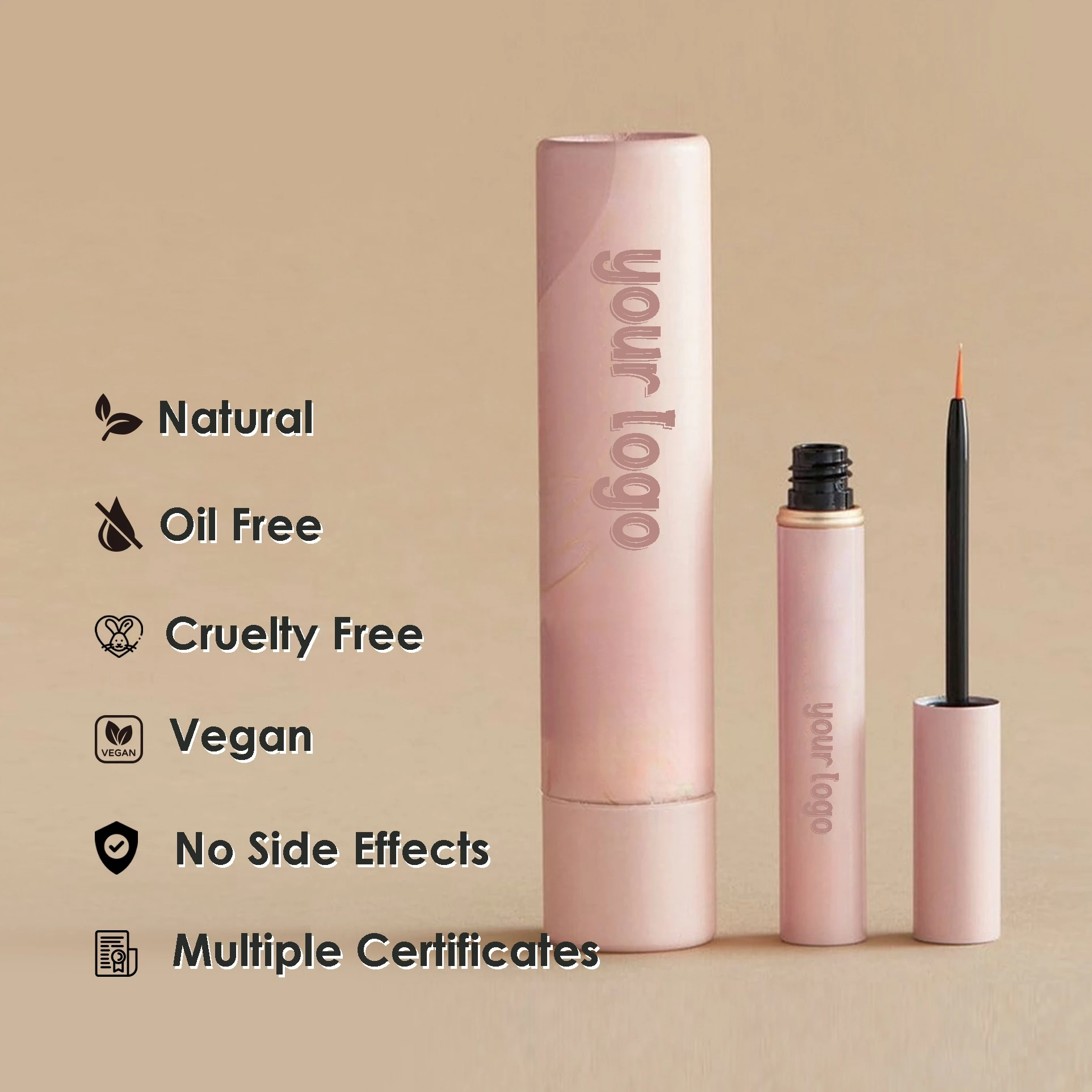 Vegan formula eyebrow castor oil serum private label oil-free liquid eye lash serum Eyelash Enhancing eyelash growth serum