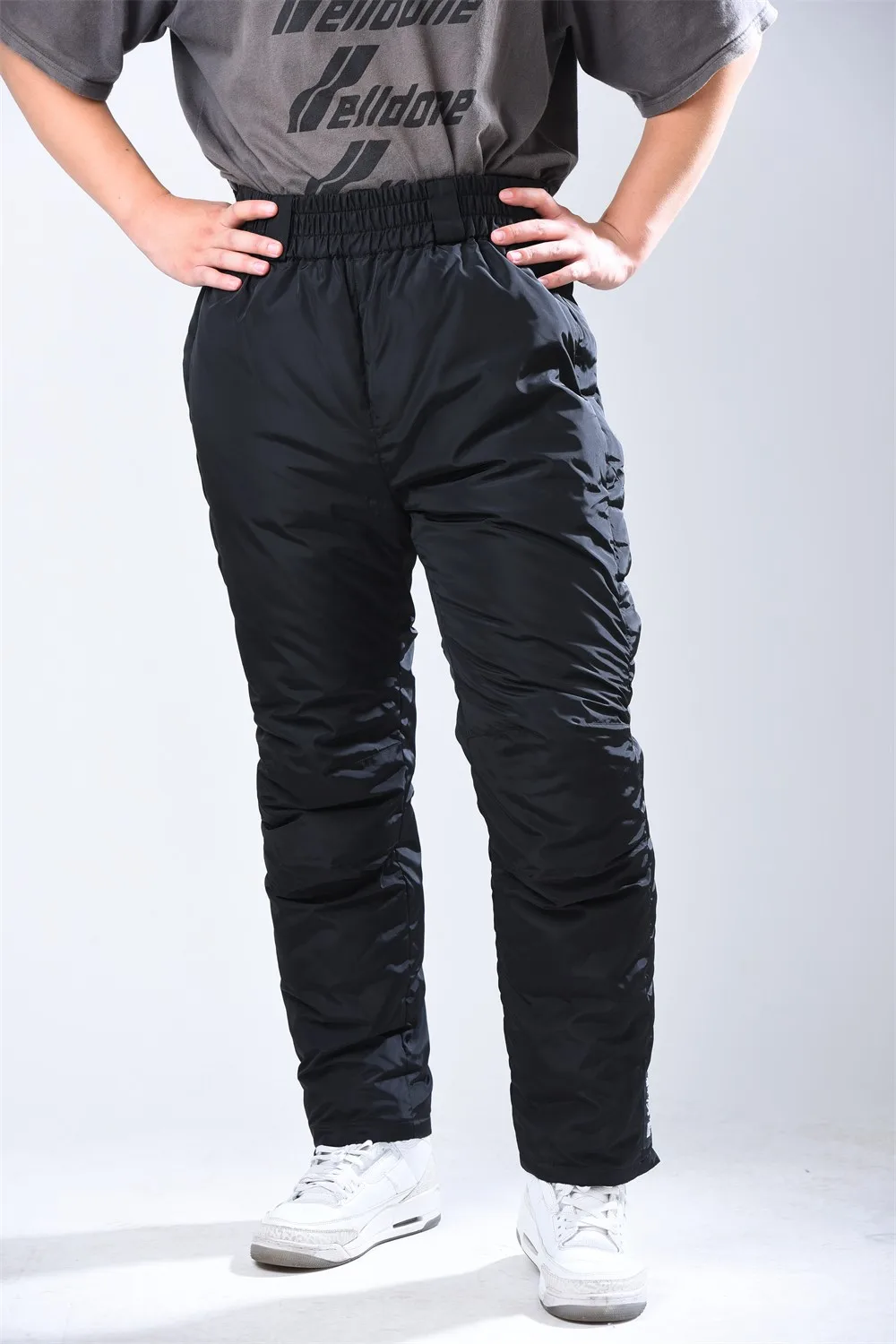 Good Price Black Polyester Nylon Thicken Outer Wear Holiday Gift Winter Warm Down Pants Winter Warm Down  Pants
