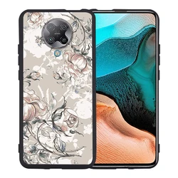 Girls Retro 3D flower matte soft Phone Case For xiaomi redmi K40 pro