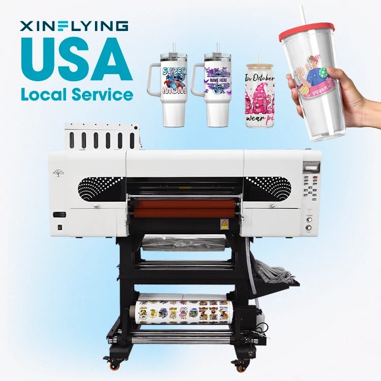 XinFlying sticker uv dtf printer 3pcs i3200-U1 heads eps uv dtf printer for glass/phone case