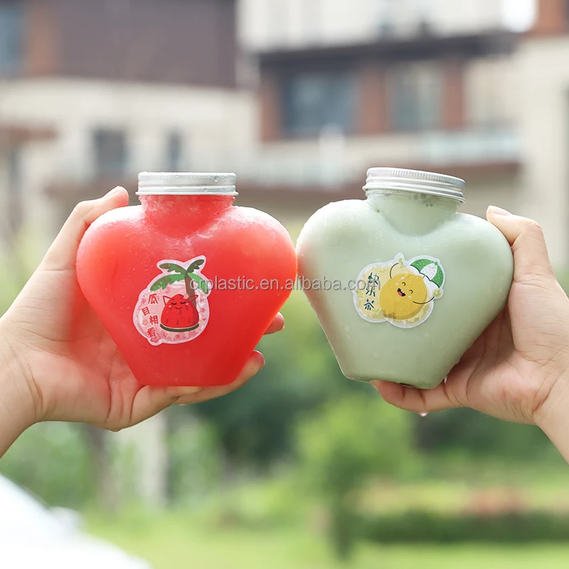 Manufacturers selling flat bottom love bottle, color can be customized, with aluminum cover, PET food-grade material.