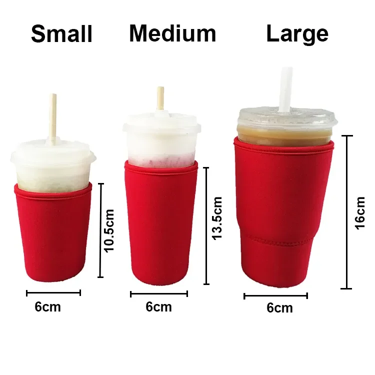 Wholesale Price Reusable Neoprene Insulator Sleeve Coffee Cup Cover for Iced Coffee Cups Cold Drinks