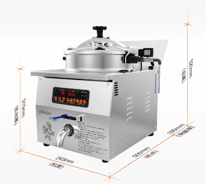 22L  Big Capacity Table Top Commercial Broaster 600 Pressure Fryer(CE,manufacturer)