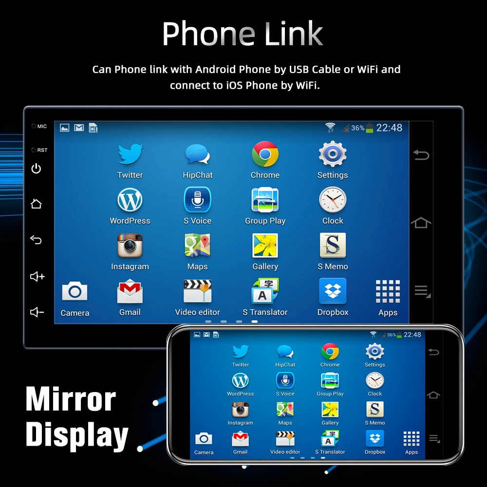 Universal 7 Inch 2 Din Android Car Radio Player Bluetooth GPS Navigation WIFI FM Mirror Link Car Multimedia Player