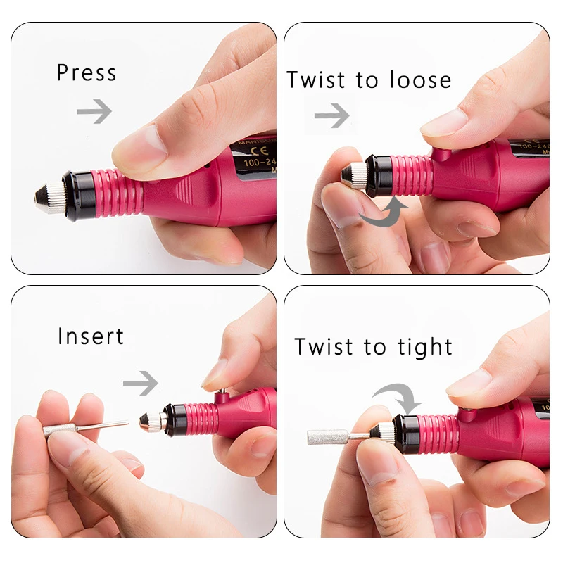 Electrical Professional Nail File Kit Manicure Drill Nail  Pedicure Pen Shape Tools Portable Electric Nail Drill