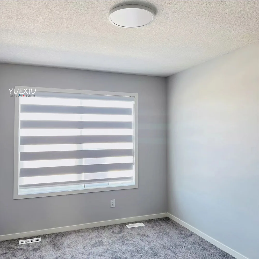 Electric Automatic Smart/Digital/Voice Control Motorized Cordless Zebra Blinds For Window