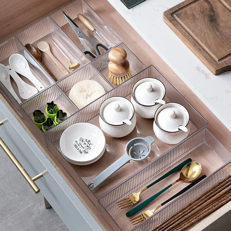 Small Clear Plastic Drawer Organizer Versatile Bathroom and Vanity Organizer for Makeup Jewelries Kitchen Utensils and Office