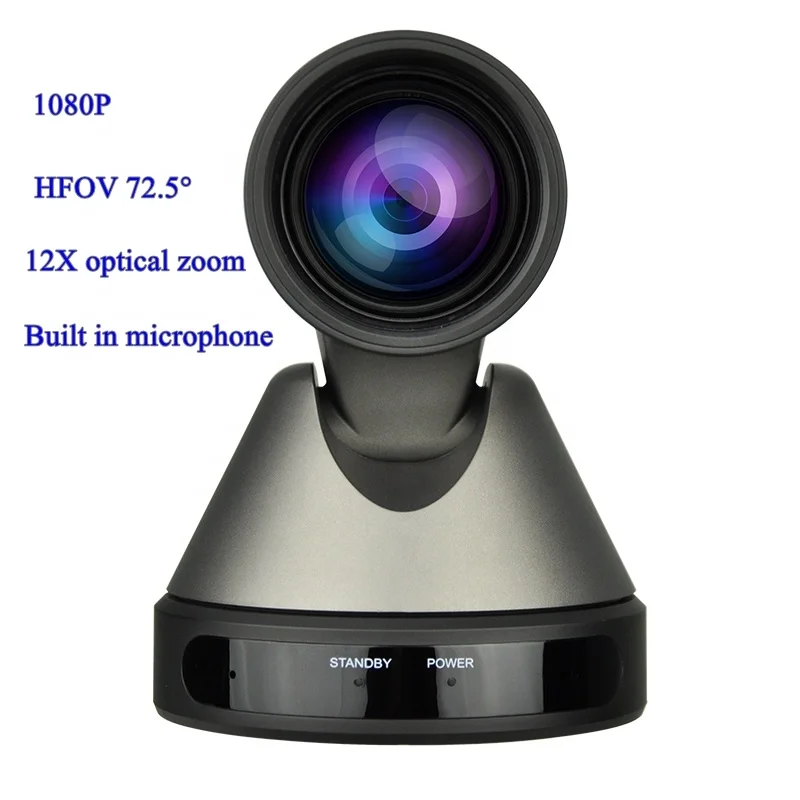 12X HD Video Conference Camera  UVC1.5 3.5mm Audio 1080P USB Camera for Live Streaming