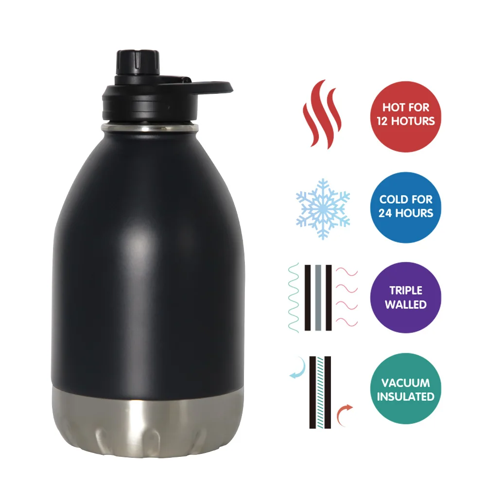 Outdoor Insulated Growler 64 OZ Stainless Steel Big Beer Beer Growler Wine Thermal Jug