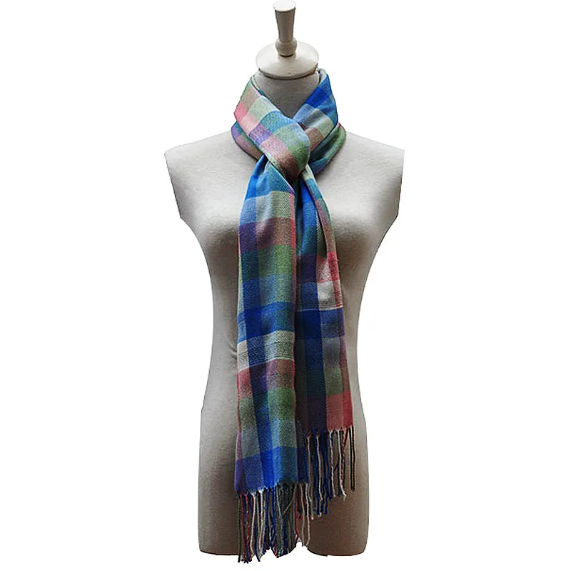 BLUE PHOENIX bamboo silk scarf 100% bamboo tartan plaid fashion summer cooling lightweight for women