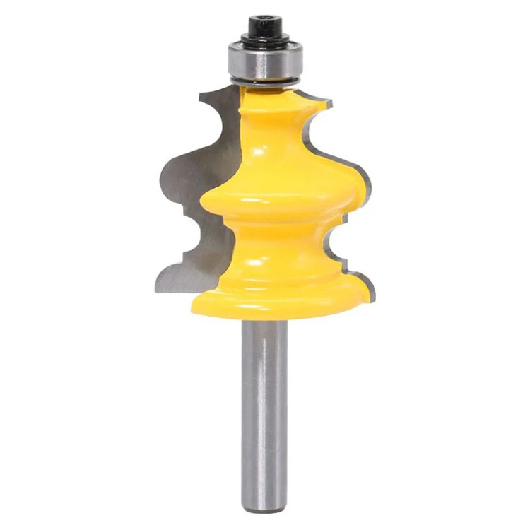 8mm Shank Carpentry CNC Machine Milling Cutter Tools Line Carving Router Bits with Bearing and YG6 Carbide Blade