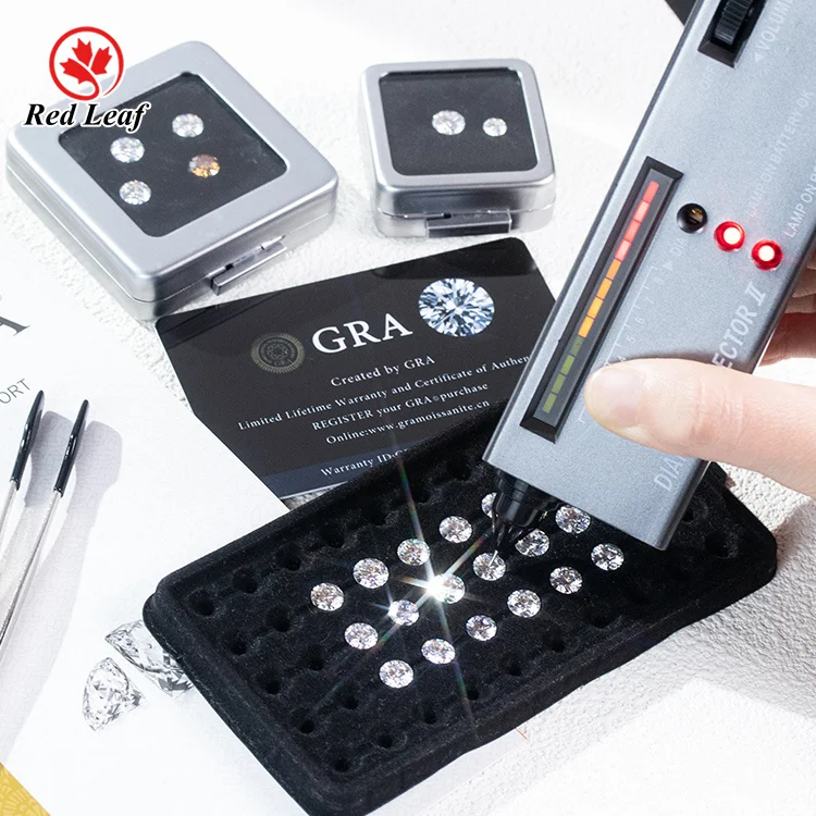 Redleaf High Quality Moissanite Round GRA Certificate Loose Moissanite for Silver Jewelry Gold Jewelry Making