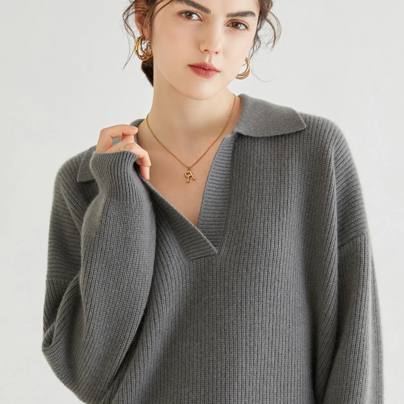 2022 new crew neck Cashmere Womens oversize Sweater solid 100%cashmere sweater