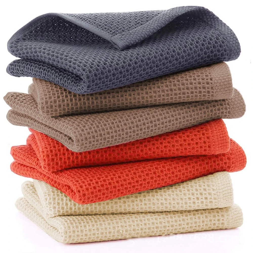 Waffle Weave custom Kitchen Towel Wholesale personalized kitchen towels Sets 100% Cotton Soft Quick Drying Dish Towels