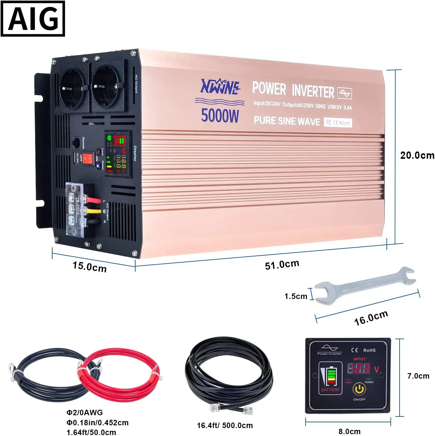 Заводская цена, автономный автомобильный инвертор постоянного тока в переменный 5 кВт, чистый синусоидальный инвертор с ЖК-дисплеем