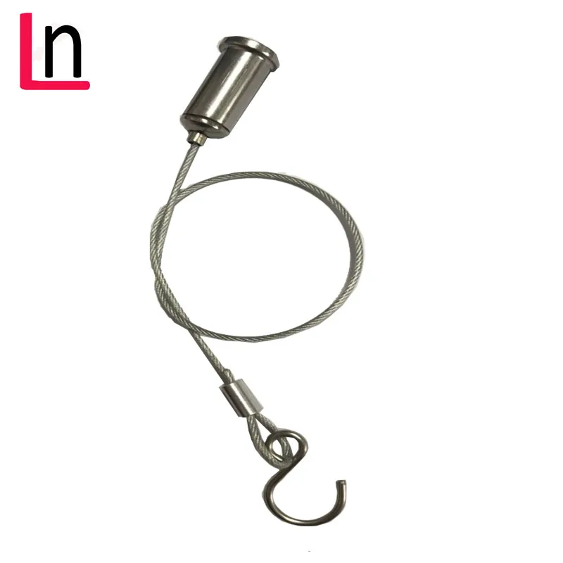 Hanging wire rope for panel lamp with hook