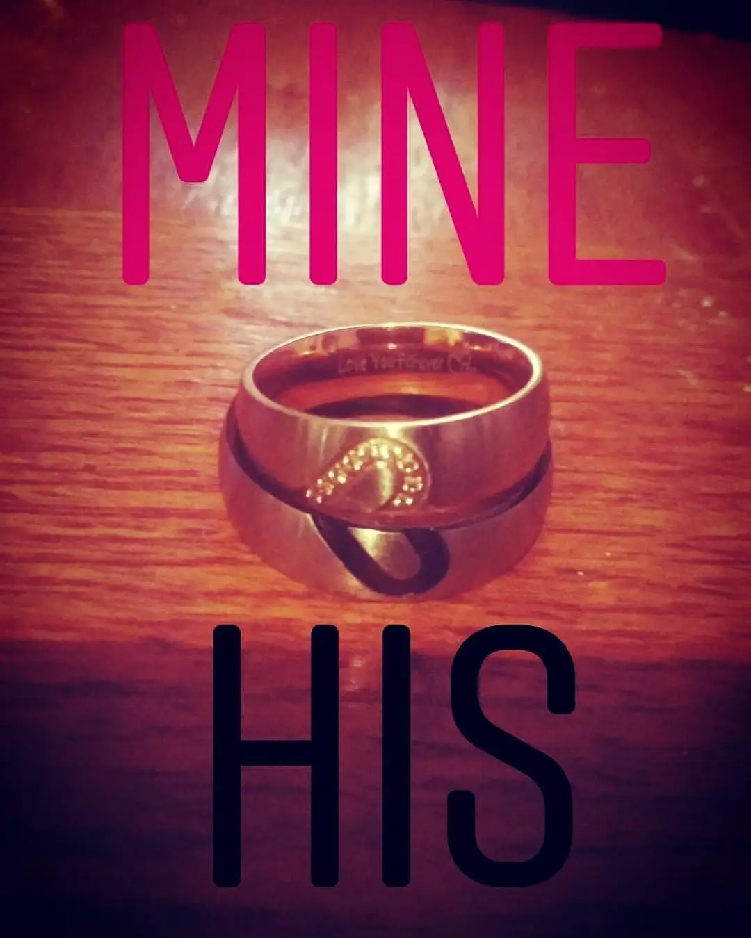 Couple Love You Forever Wedding Ring Set A half heart ring stainless steel pair ring suitable for him and her