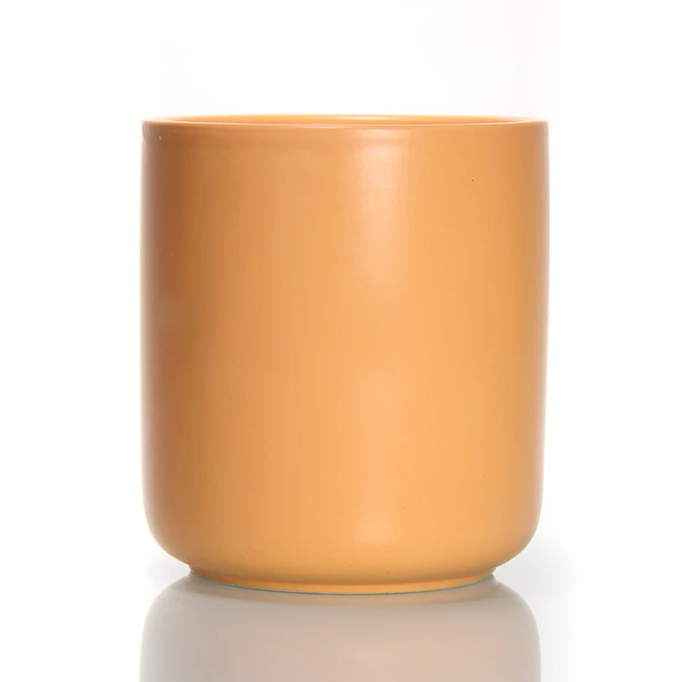 Recycled Orange Ceramic Candle Container For Candle Making