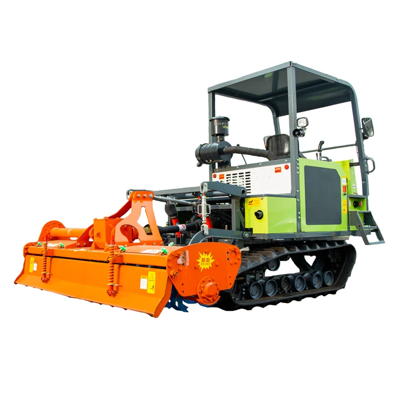 Crawler Tractor with Rotavator for Rice Land