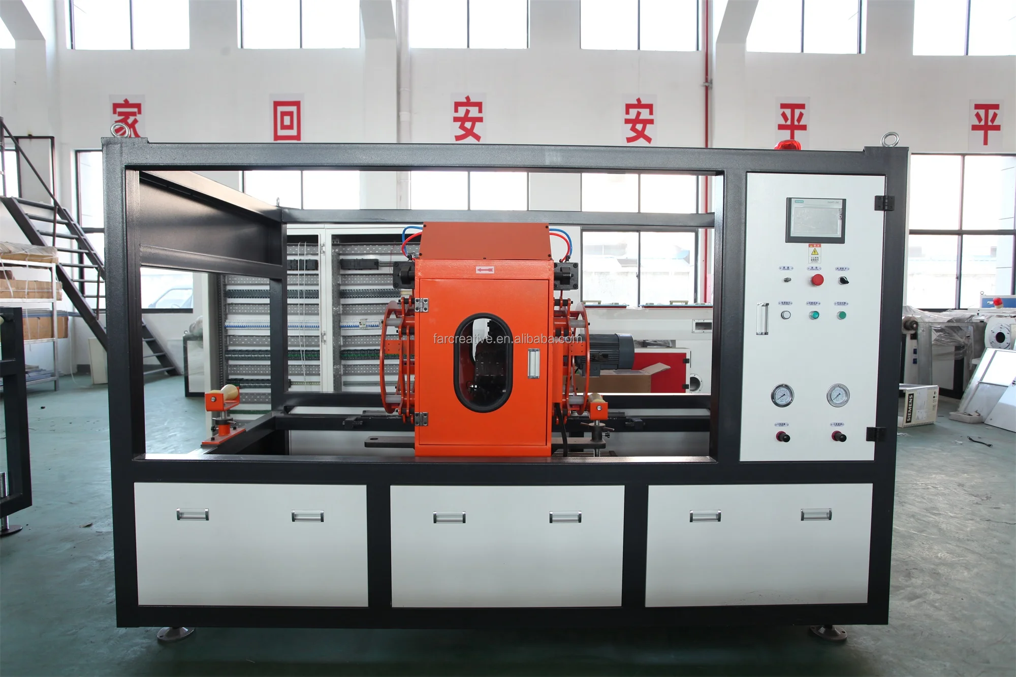FAR CREATIVE Automatic PE PP HDPE PPR PVC Pipe Dust Free Cutter with PLC Touch Screen