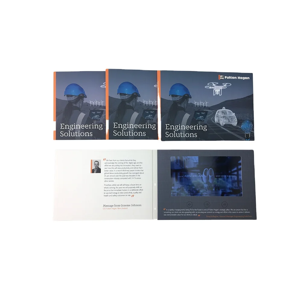 
A5 7inch HD china video brochure For Advertising 