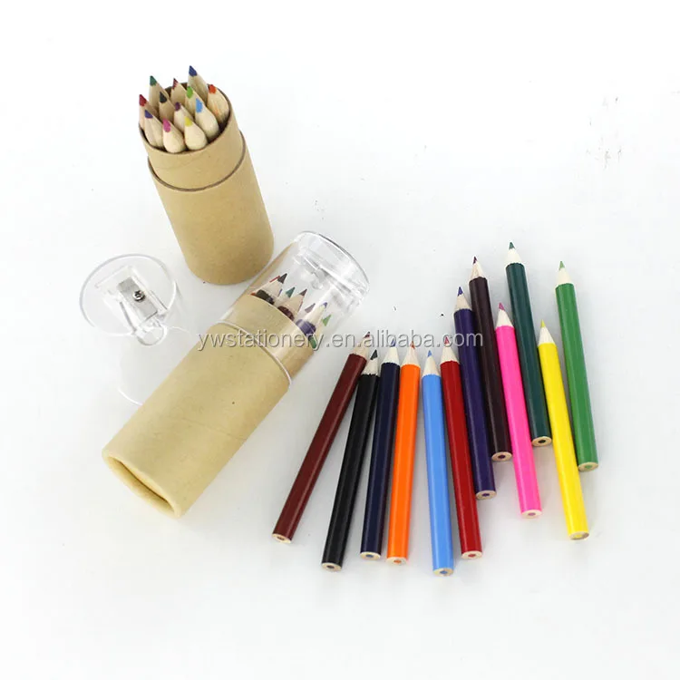 Factory Direct Sale 3.5 Inch Natural Rainbow Colour Mini Colored Pencil Set Kids Drawing Pencil