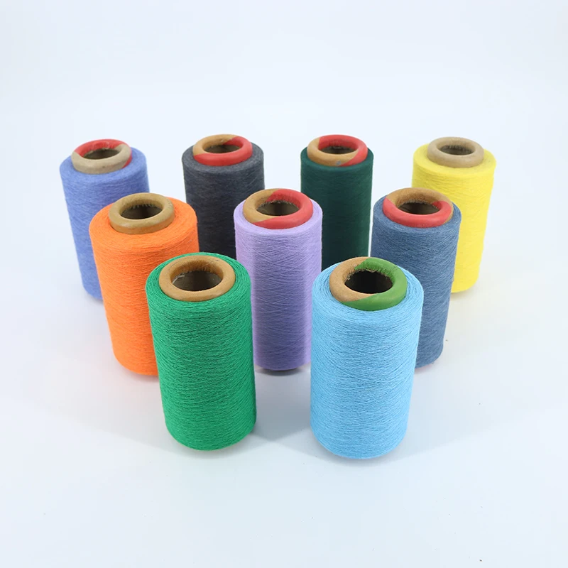 Durable Soft Weaving Knitting Yarn Recycled Cotton Polyester Blended Yarn Open End Carded Yarn