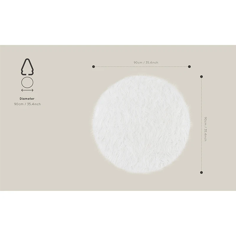 Artificial wool mat round pure white plush faux fur Christmas tree skirt Tree Protection Mat