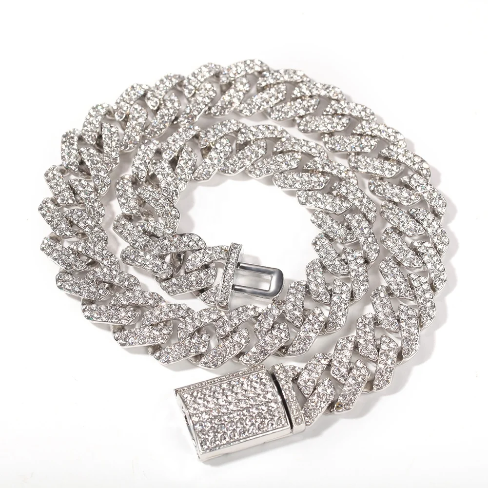  Wholesale Custom Punk Rock Wide Bar Metal Bracelets with 18mm Cuban