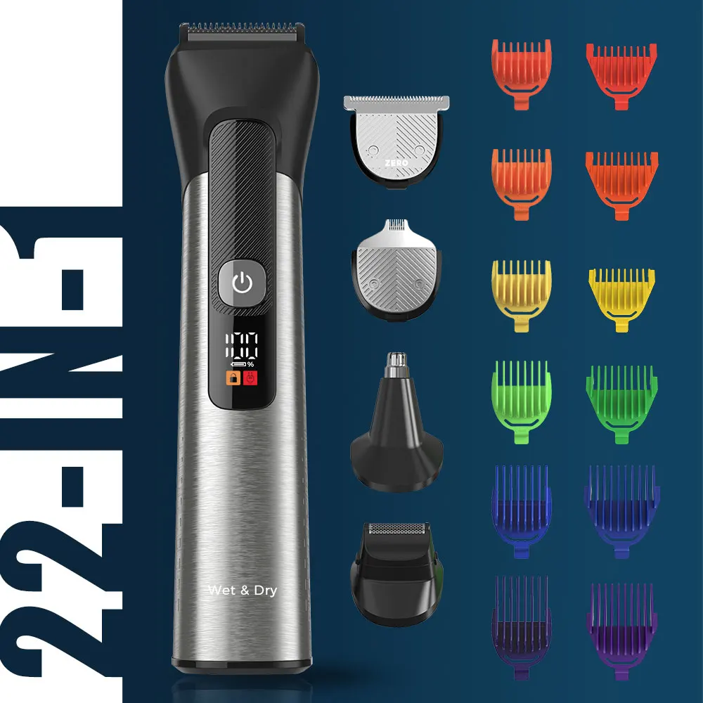 22 in 1 Electric man groomer kit Professional Trimmer tool USB Hair Cutting Machine Men Haircut Beard Hair Trimmer