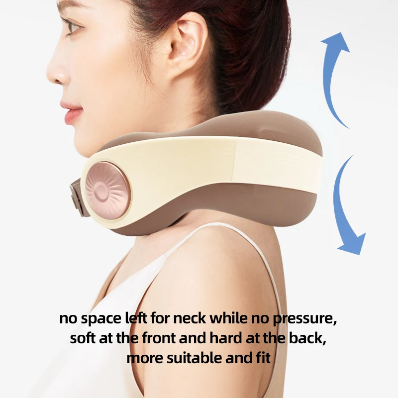 2024 HOT Good quality GAX Intelligent U-shaped car, plane and home brown heating shiatsu kneading travel neck massage X pillow