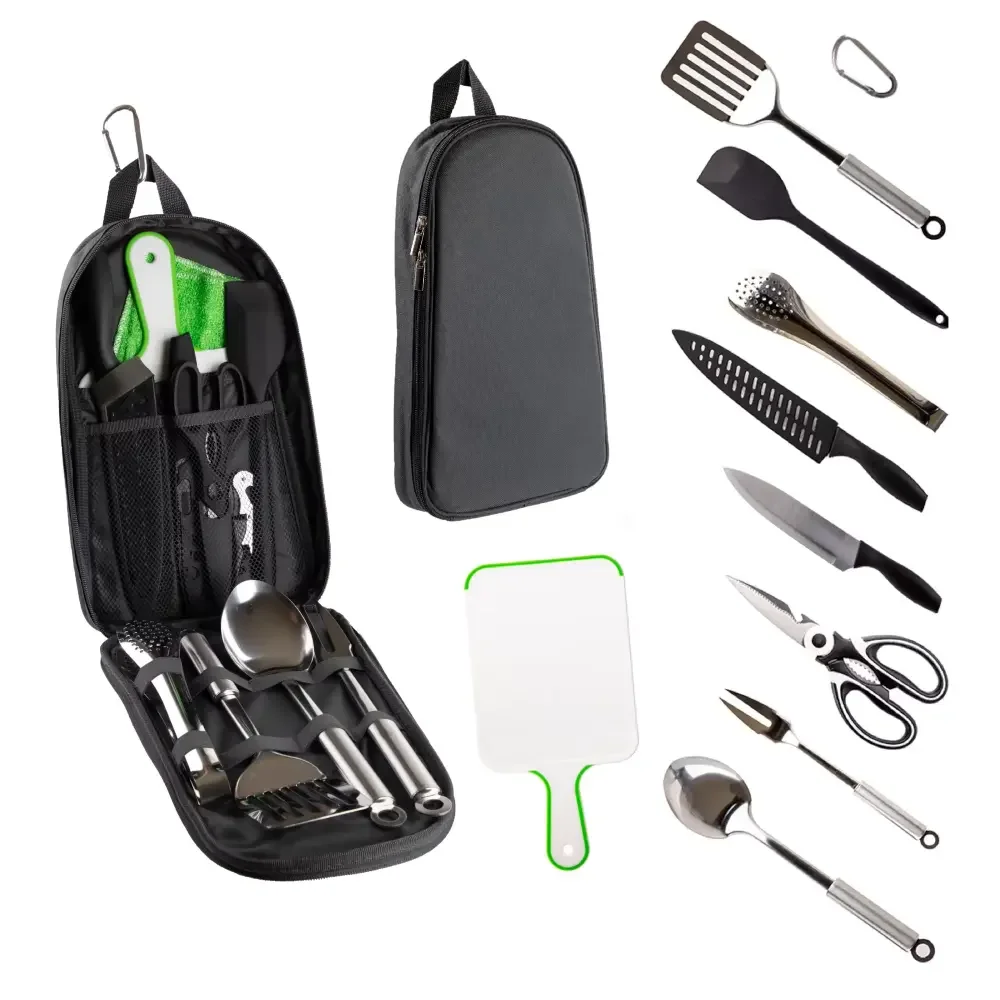 Adventure Ready:Ultimate Portable Camping Cooking Kit-Complete Outdoor Kitchen Set in a Compact Carry Case for Hikers &Travelers