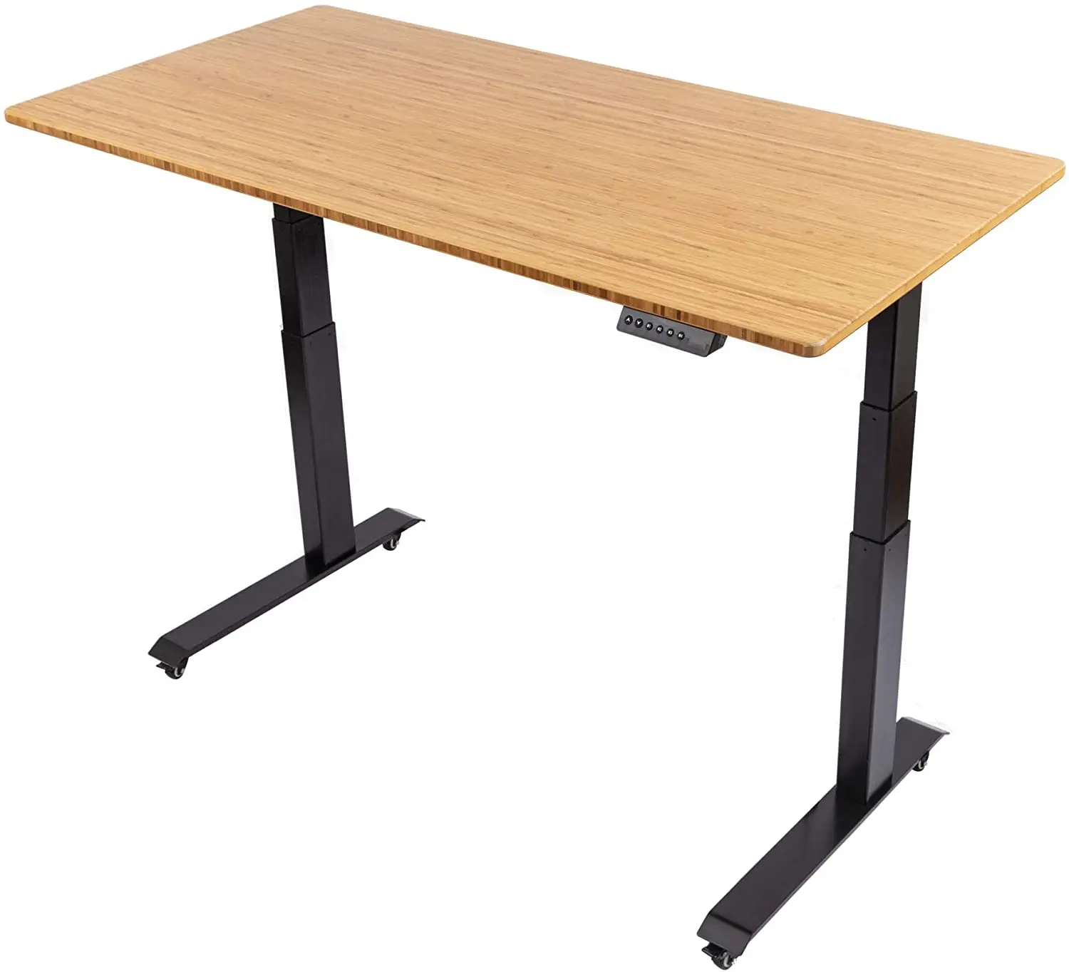 Sit Stand Height Adjustable Electric Glass in Office or Home Modern Furniture with 2 Lifting Columns Standing Office Desk