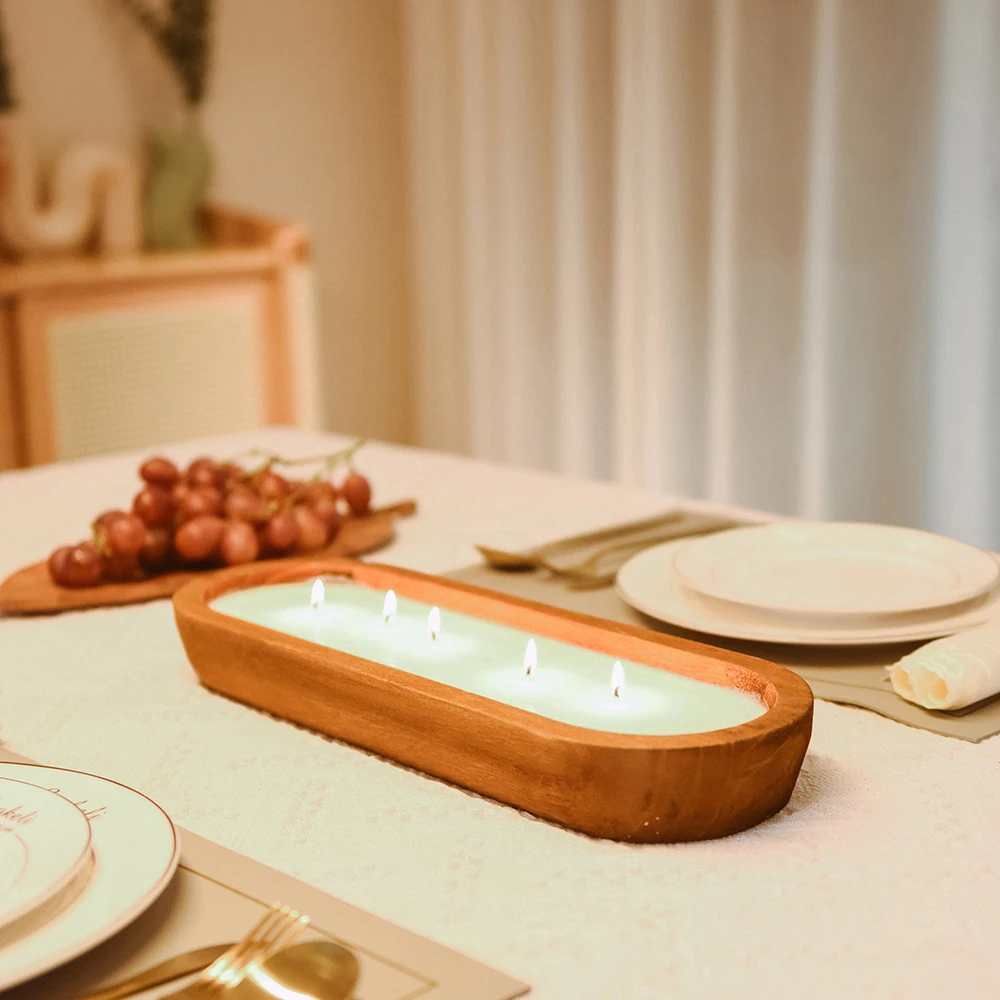 Rustic style brown wooden dough bowls for candle making empty wood dough bowl decor prayer bowl for sales