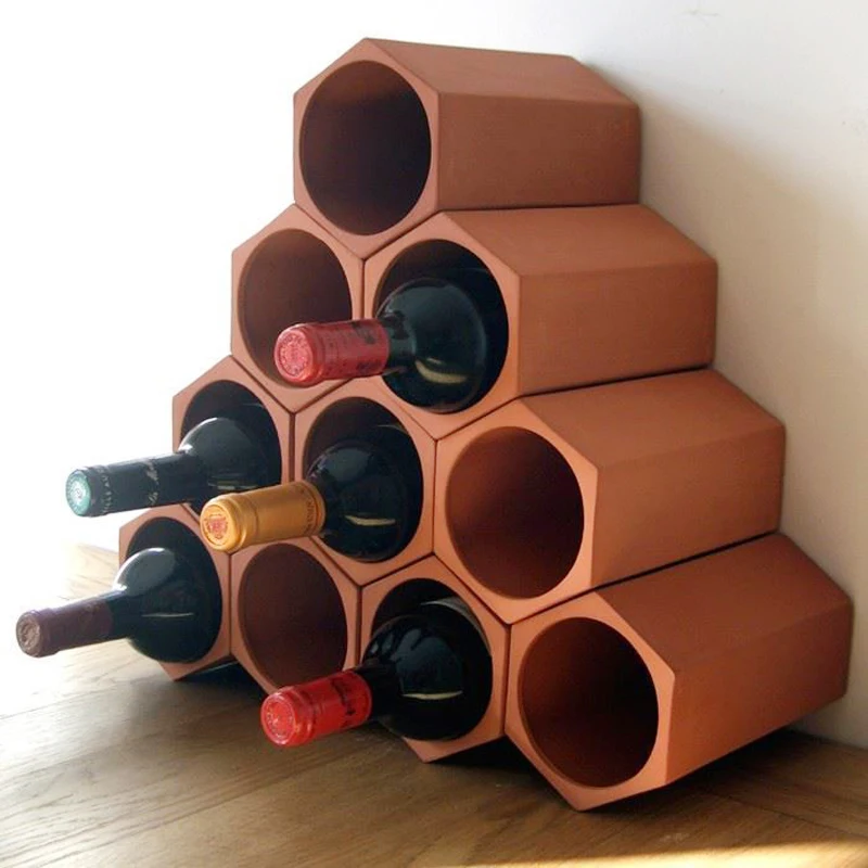 Home decoration high quality terracotta wine bottle rack