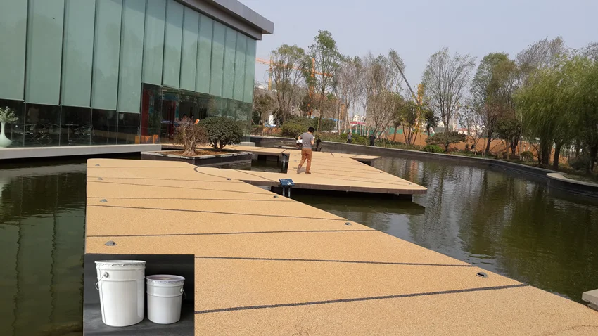 Sunlight resistance cobble supplier different colors stone binder gravel resin glue for scenic spot decoration