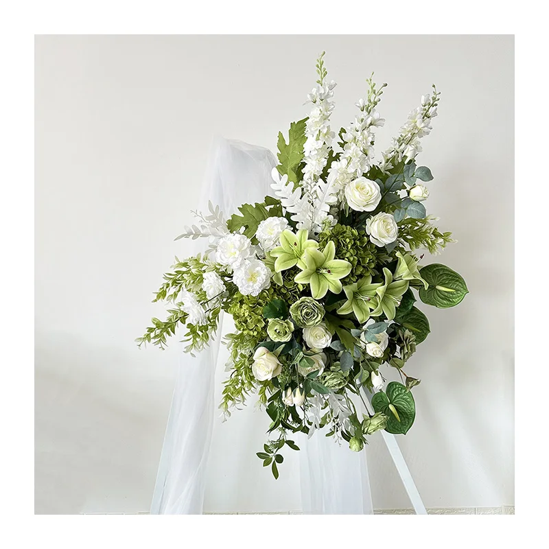 QYY Green flower plant New Design Silk Peony Flowers Orchid Balls Wedding Table Centerpieces Artificial Flower Ball Decor
